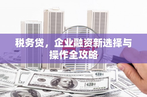 黄江税务贷，企业融资新选择与操作全攻略