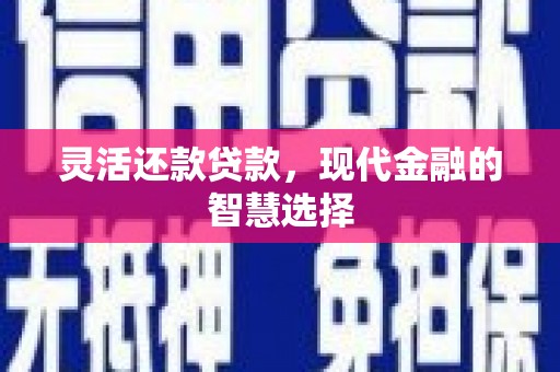 黄江灵活还款贷款，现代金融的智慧选择