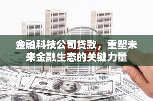 黄江金融科技公司贷款，重塑未来金融生态的关键力量