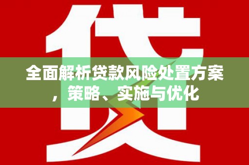 黄江全面解析贷款风险处置方案，策略、实施与优化