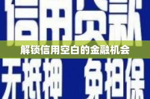 黄江解锁信用空白的金融机会